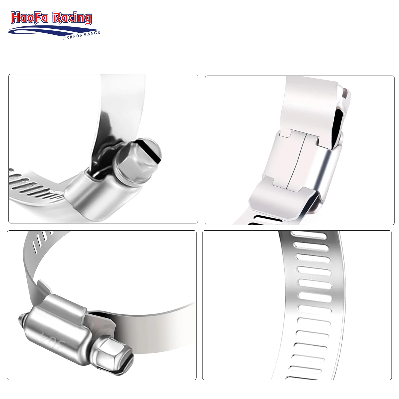 20-Piece Adjustable Stainless Steel Hose Clamps for 1/4-2 inch (6-51 mm) Diameter Fuel Lines, Water Lines, Air Lines, and Air Co
