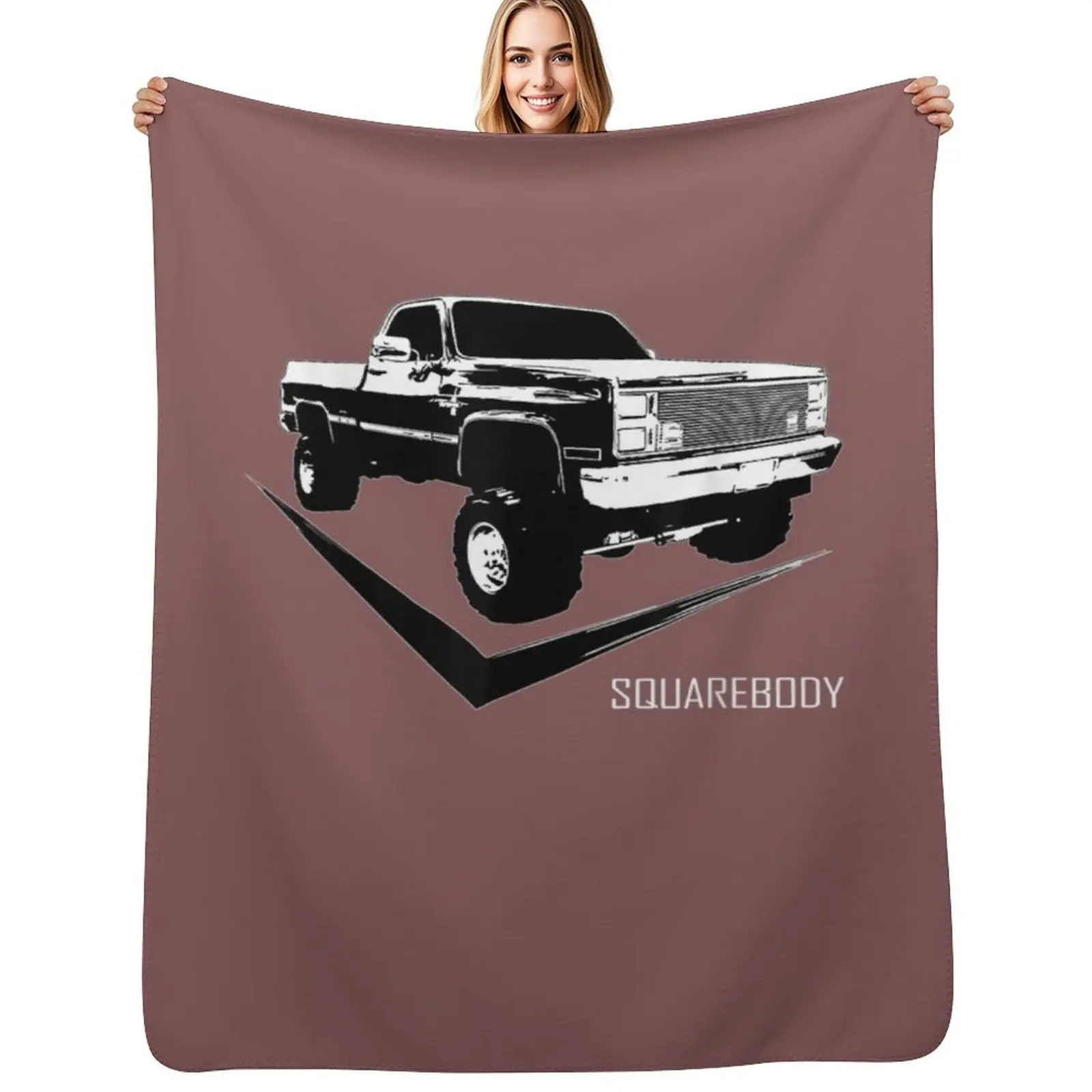 

Classic Square Body Truck Squarebody Throw Blanket Breathable Lightweight Blanket for Adults Kids