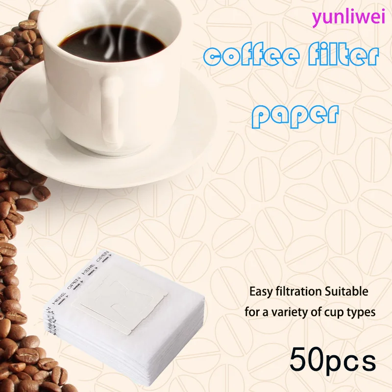 50/100 قطعة أكياس فلتر القهوة المتاح بالتنقيط القهوة الورقية حزمة المحمولة معلقة الأذن اسبريسو القهوة اكسسوارات الشاي أداة #1