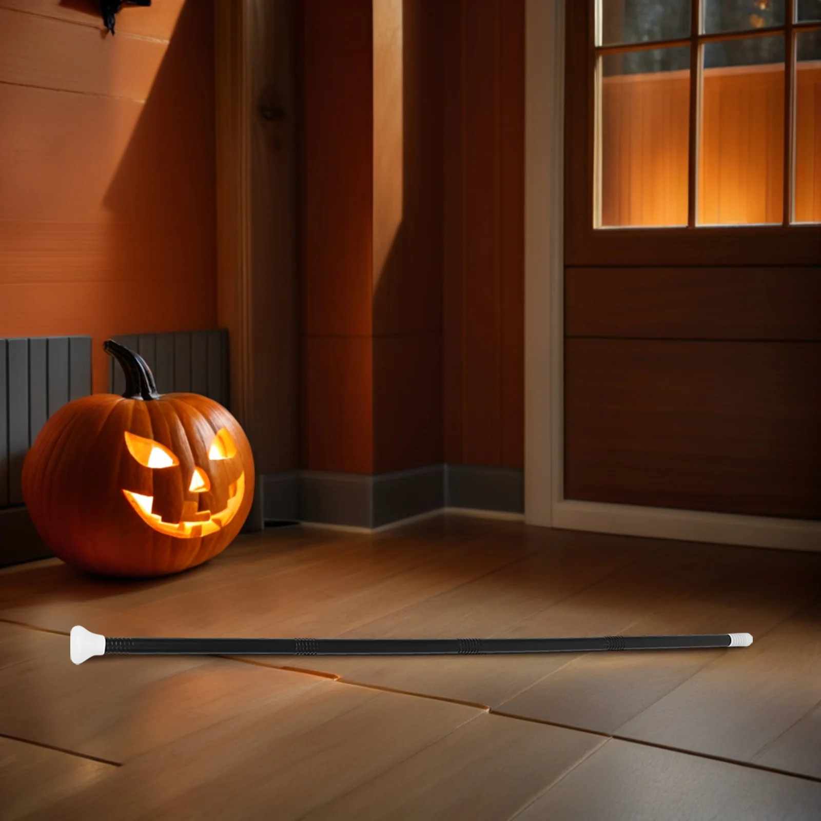 2 conjuntos cosplay assistente pessoal cana traje prop preto leve mágico bengala decoração de halloween varinha preta