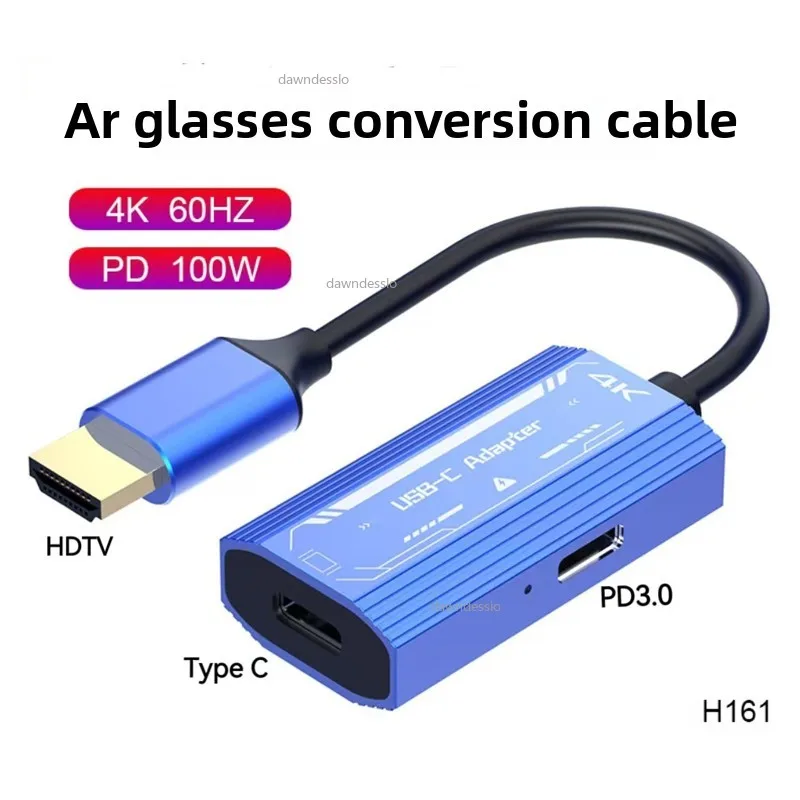 AR Glasses Hub Seamless Multi-Device Type-C HDMI-compatible Charging Adapter USB C to C Video Converter for Xreal Rayneo Switch
