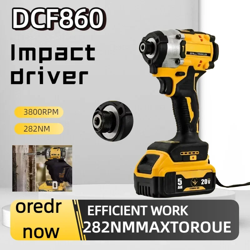 

DCF860 Brushless Electric Drill Screwdriver Cordless Compact Drill Rechargeable Power Tools For Dewalt 20V Battery