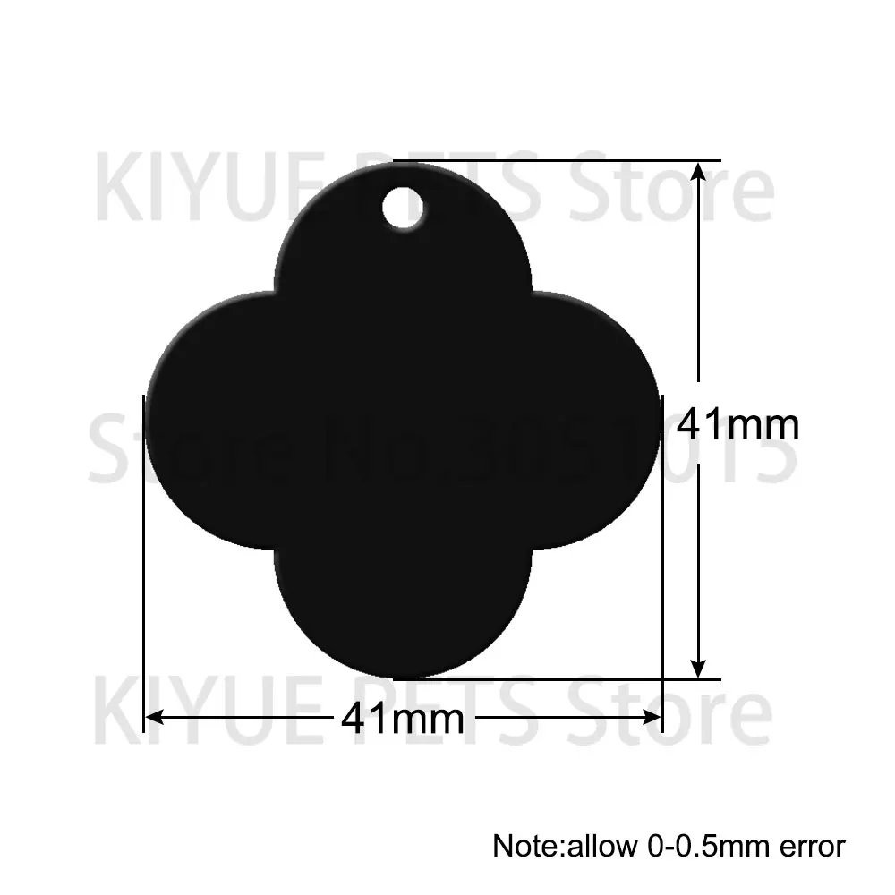 100pcs Personalized ID Dog Tag Four leaf clover Custom Cat Tags for Small Large Dogs Engraved Name Pet Products ID Tag for Pets