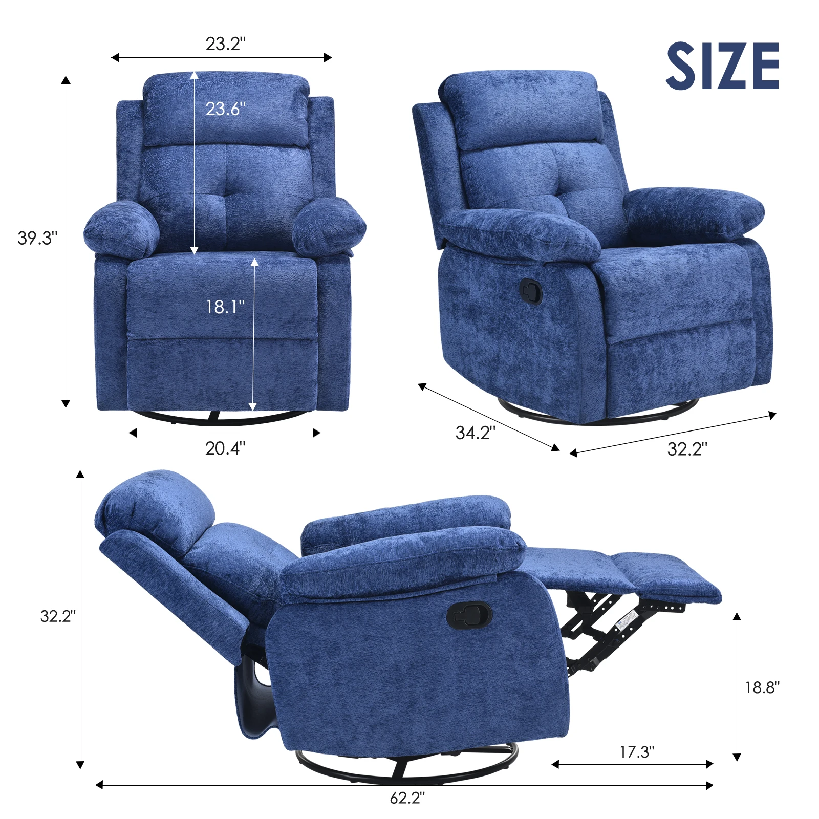 Sillón Reclinable Giratorio Pe - Rocking Chair Nursery reseña y precio