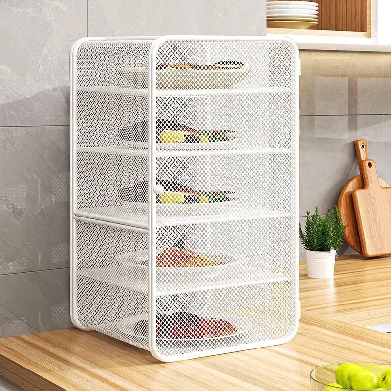 Kitchen Food Cover Storage Rack Anti-Fly Mesh Heat Preservation & Dustproof Dish Protector for Tabletop Leftovers Organizer‌