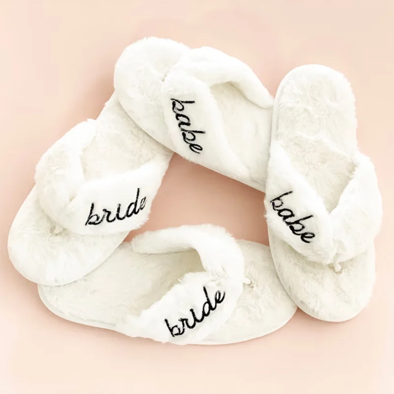 Bride Babe Letters Slippers Bridesmaid Bachelorette Party Slippers Bridesmaid Bride Gift Ideas Wedding Decoration Party Supplies