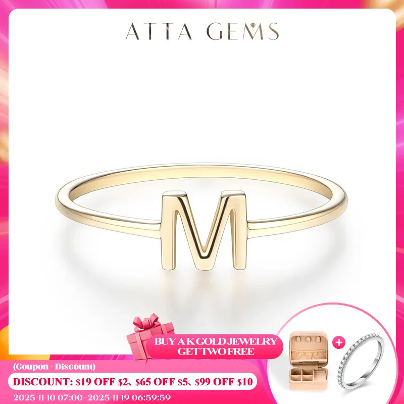 

Женское кольцо из настоящего золота 10 к 14 к 18 К с буквами M Au585