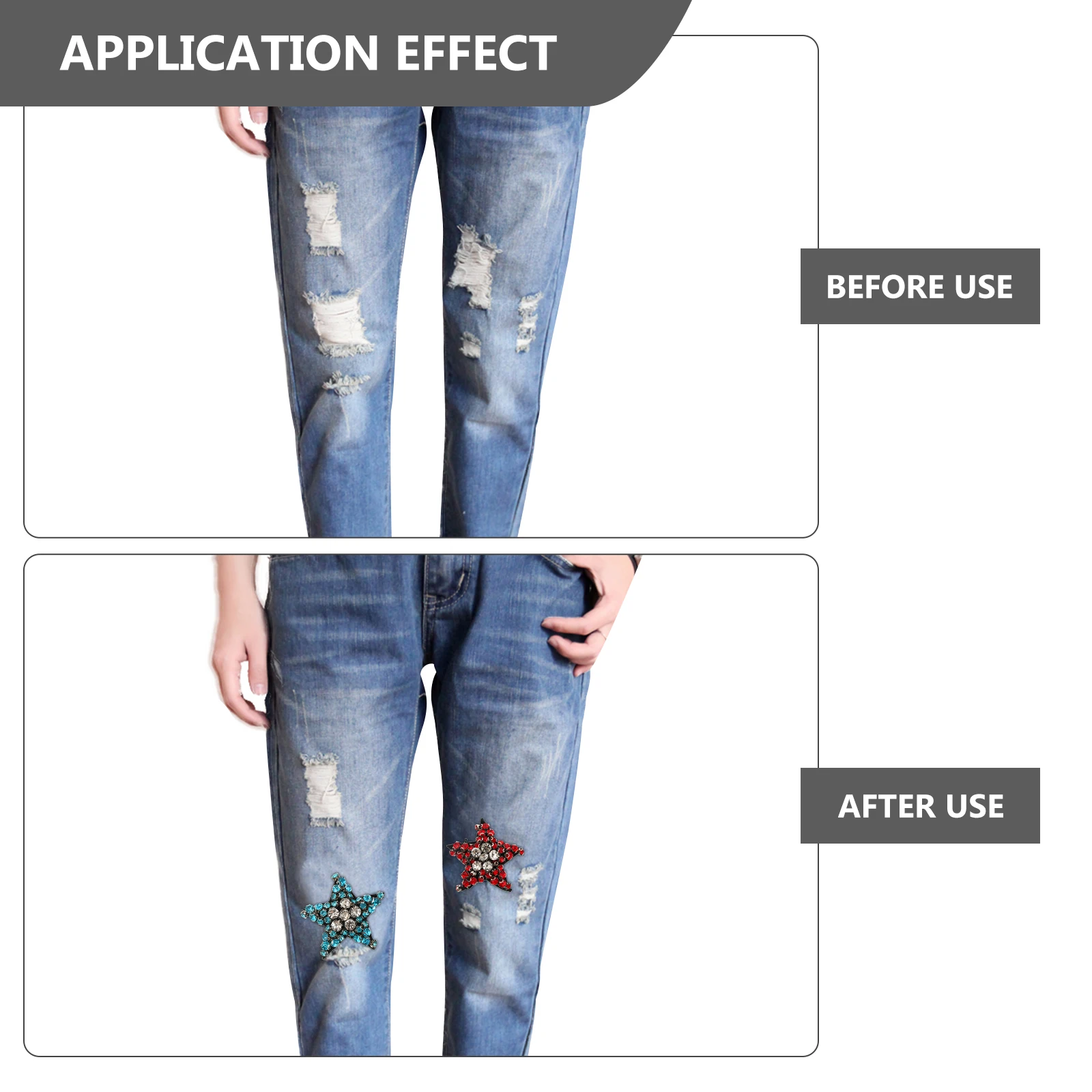 

12pcs Embroidery Star Patches Iron On Clothing Repair Stickers Rhinestone Hot Melt Applique Decorative Garment Accessories