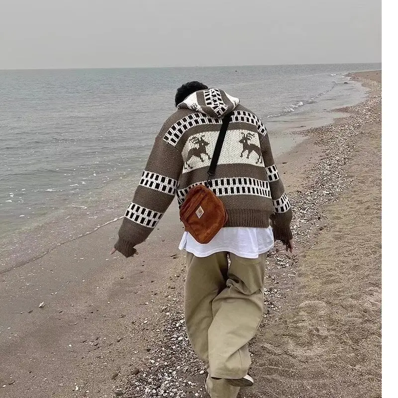 

2025 Spring New Arrival Color-Block Patchwork Knit Sweater, Long Sleeve Open Cardigan for Commuting