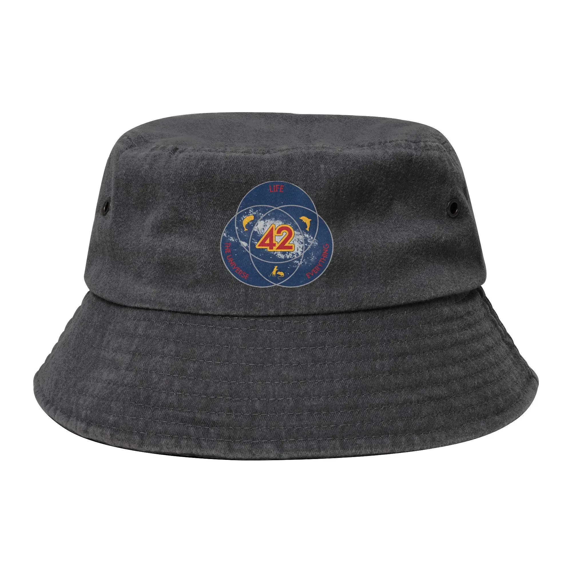 dont panic 42 The Answer To Life  Cotton Bucket Hat for Women Travel  Denim Fisherman Hat