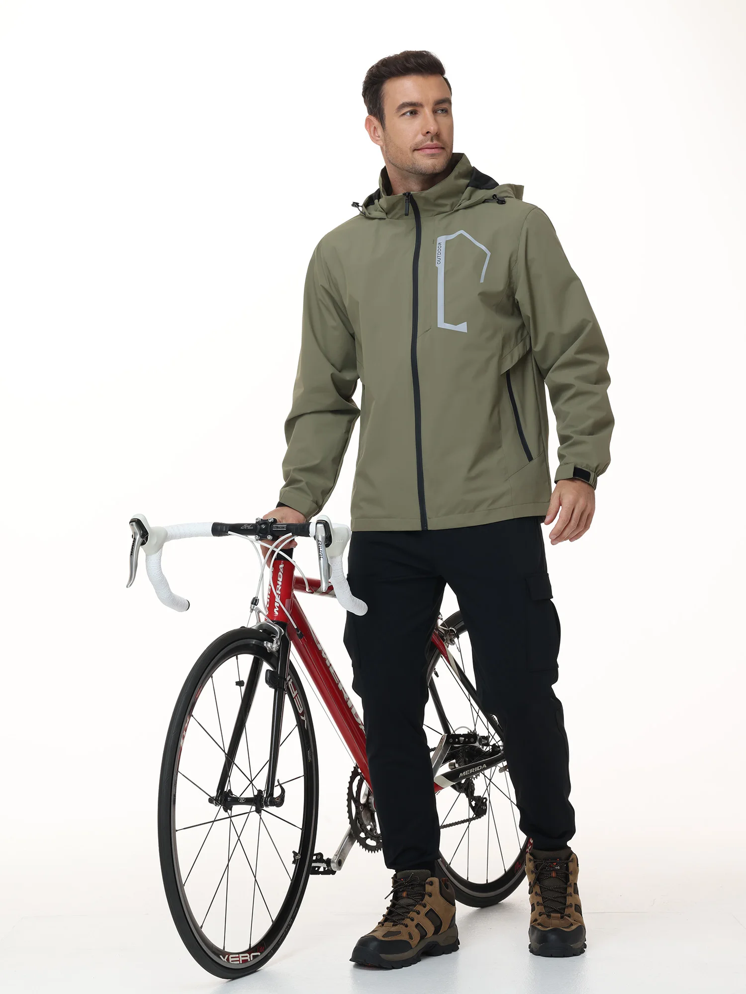 Sommer Herren Outdoor-Jacke Wasserdichte Regenjacke, Dünne Regenjacke mit Mehreren Taschen für Camping Wandern Radfahren Angeln – Detail 36