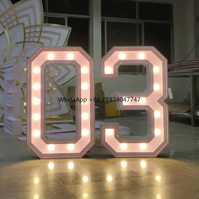 3D Alphabet Battery Powered Customize Size Party Decoration LED marquee letters 4ft led light for wedding decoration backdrop