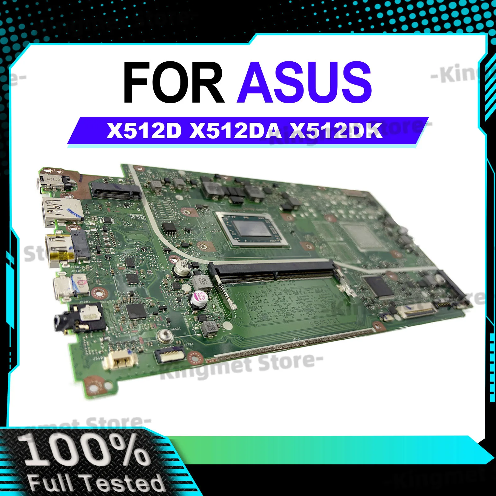 

X512DA Laptop Motherboard For ASUS VivoBook M512D V5000d X512D X512DAU X512DK M5050D F512D X512DA X512DAP Mainboard R3 R5 R7 CPU