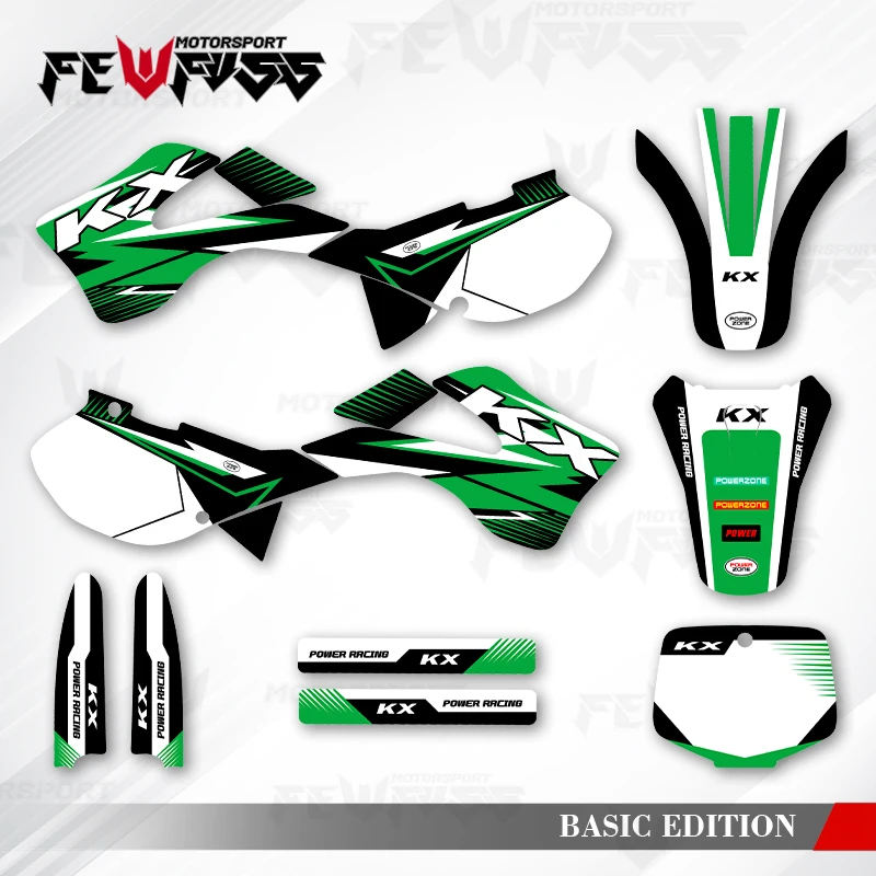 

Графические наклейки Fewfuss, наклейки для мотоцикла, фон на заказ для KAWASAKI 1999, 2000, 2001, 2002, KX 125-250 001