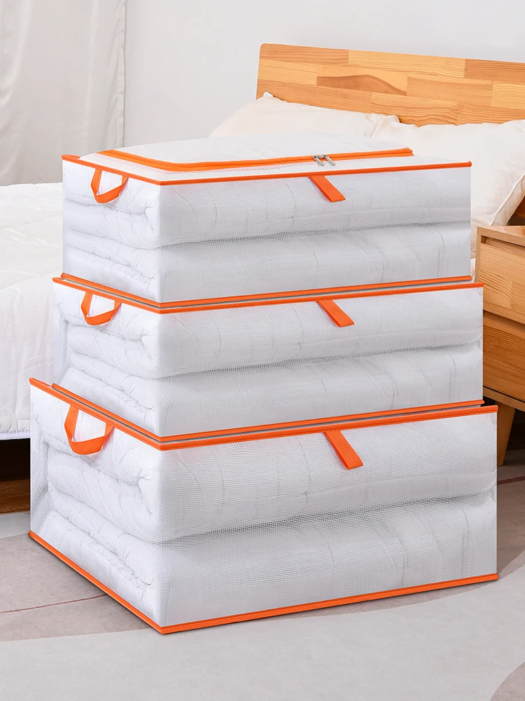 

1PC large capacity clothing storage bag foldable large mobile bag Moving mobile storage bag Dust cleaning bedroom living room