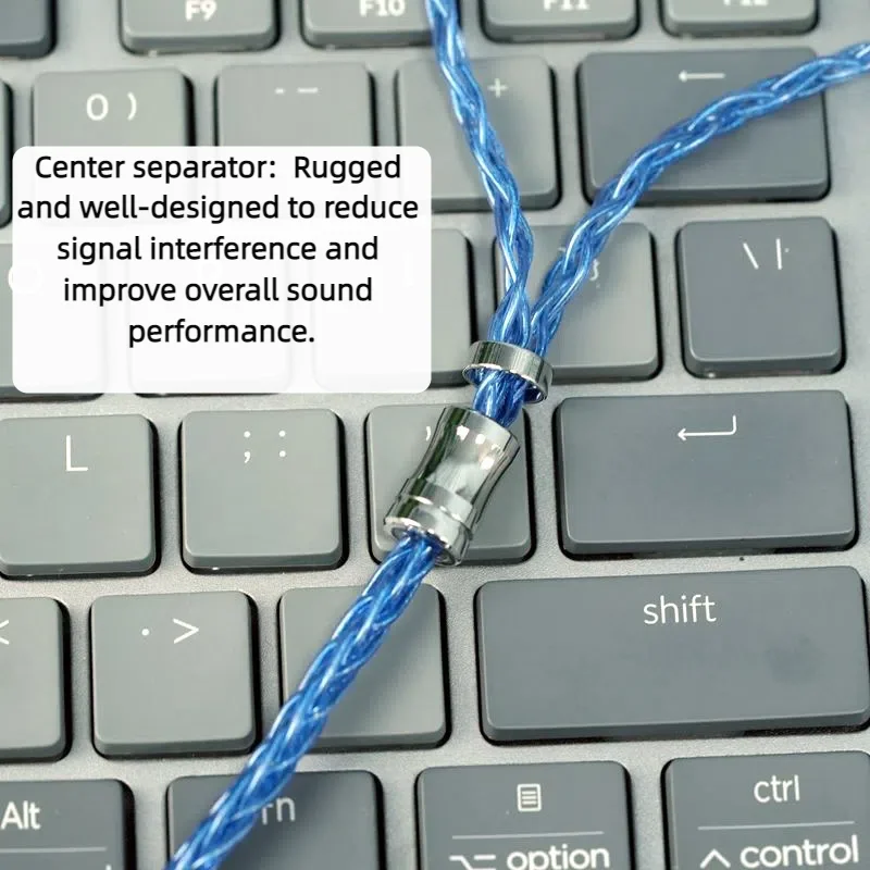 XINHS IEM Cable XH61 Dark Blue 8-Core High Purity OCC Silver