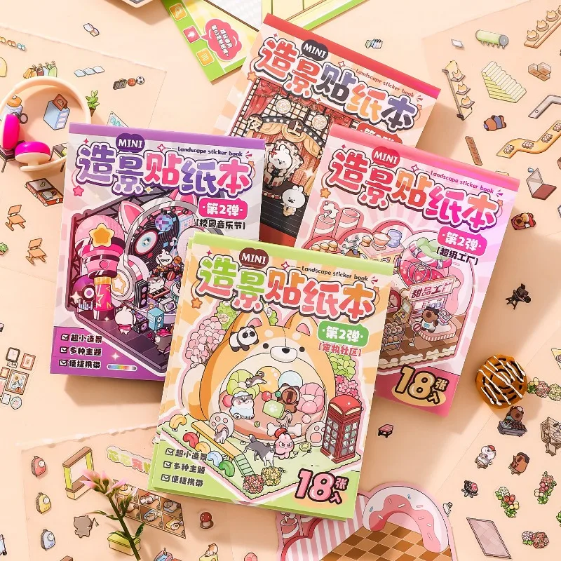 

8 компл. мини микро аниме наклейка сцены DIY Декор ручной работы милый мультфильм животное комната макет наклейка скрапбук журнал наклейка детский подарок