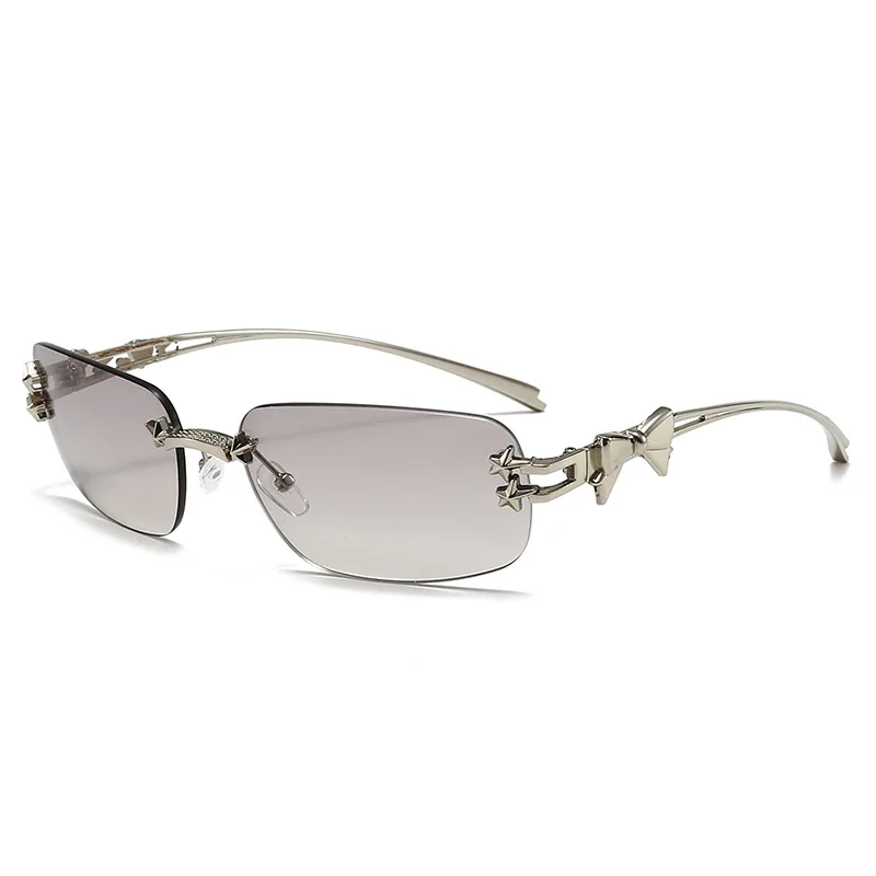 1 pz occhiali da sole da donna alla moda da uomo occhiali da sole rettangolari personalizzati senza cornice per la vita quotidiana occhiali da sole vintage UV400