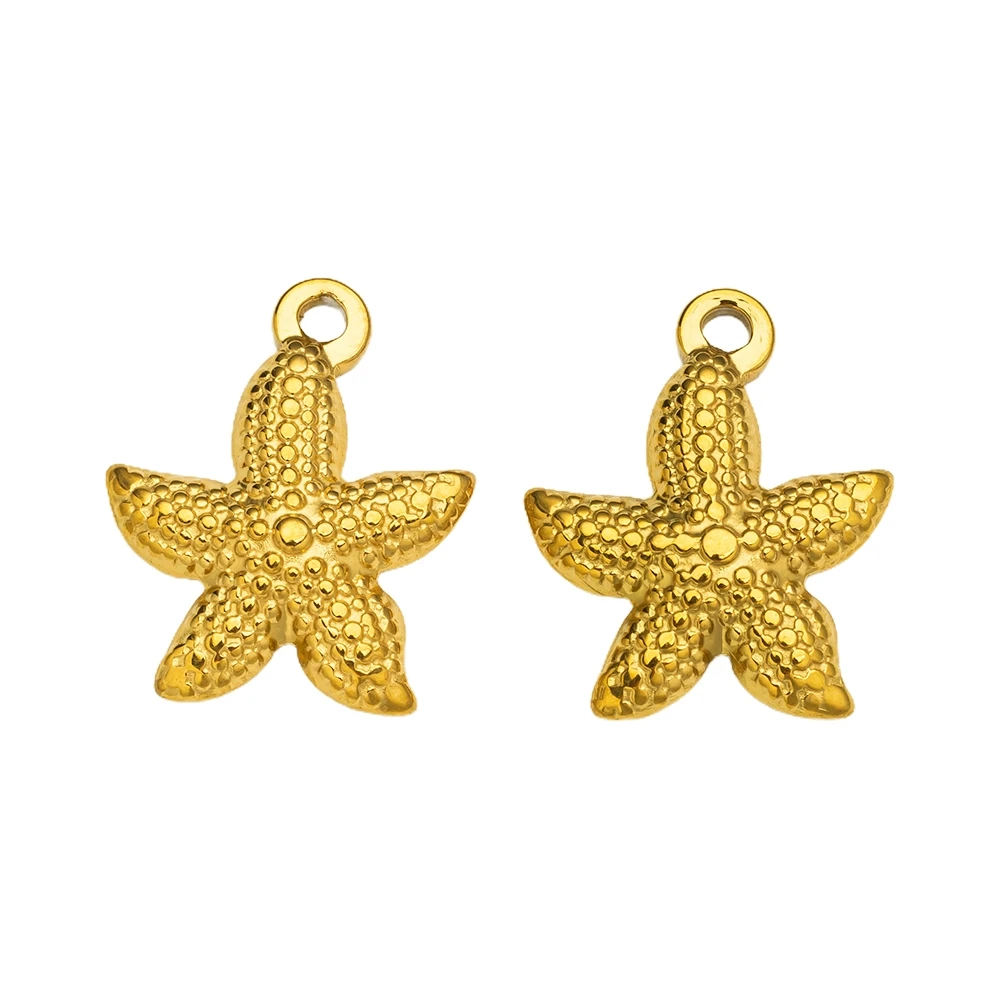 10pcs Stainless Steel Summer Beach Charms Starfish Seashell Conch Pendants for DIY Bracelet Necklace Earrings Jewelry Making - view 5