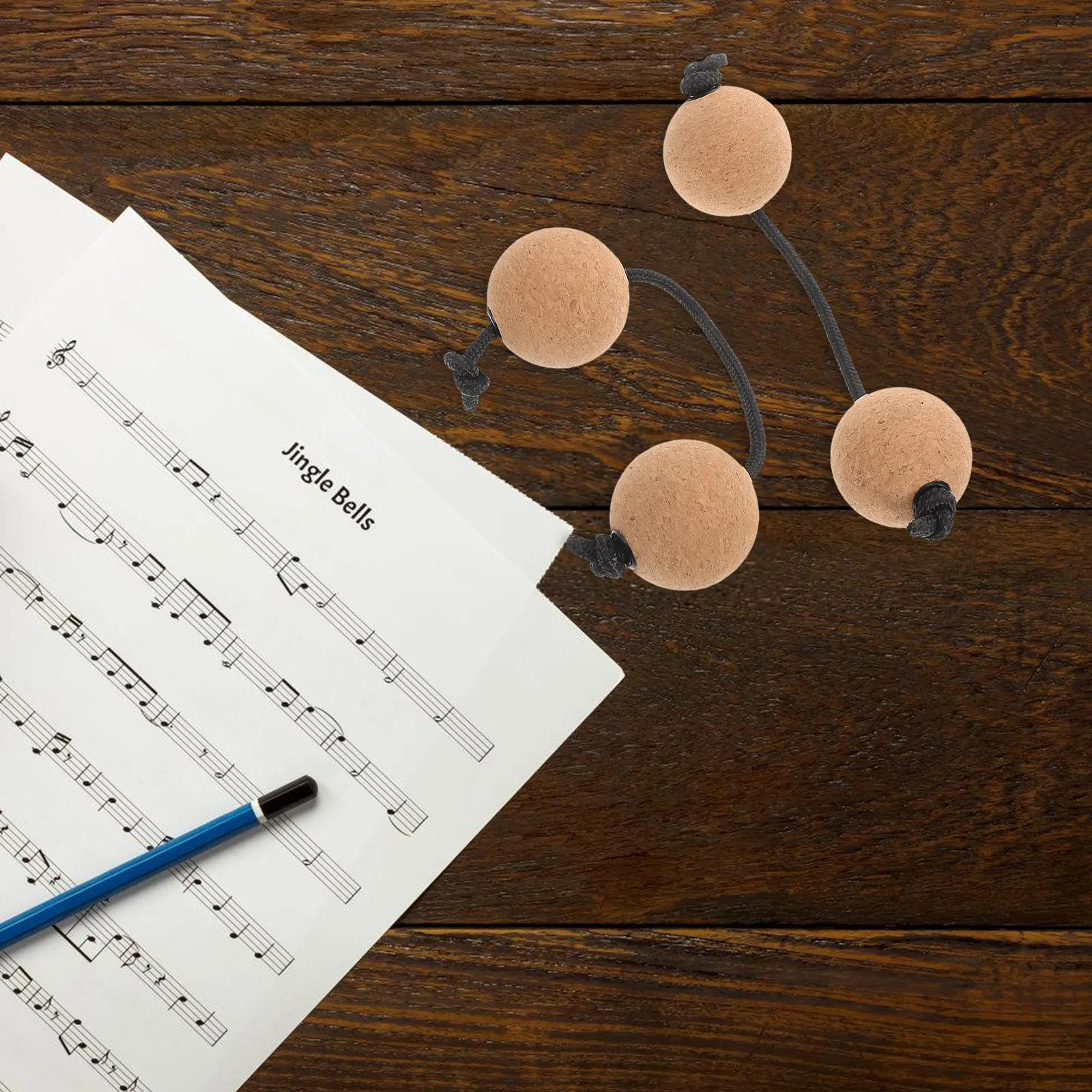 

2 Pairs Shaker Rhythm Ball Kashaka Instrument Hand Percussion Dual Ball Cork Mute Slip Resistant Matte Surface For Adults