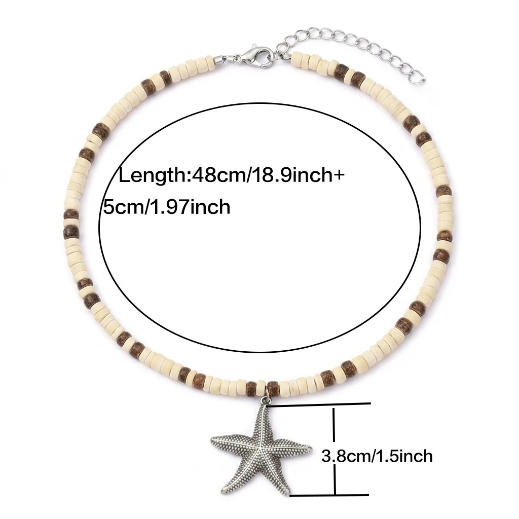 Bohemian Fish Pendant Necklace Women Rope Pendant Fish-shaped Necklace Jewelry Beach Vacation Jewelry