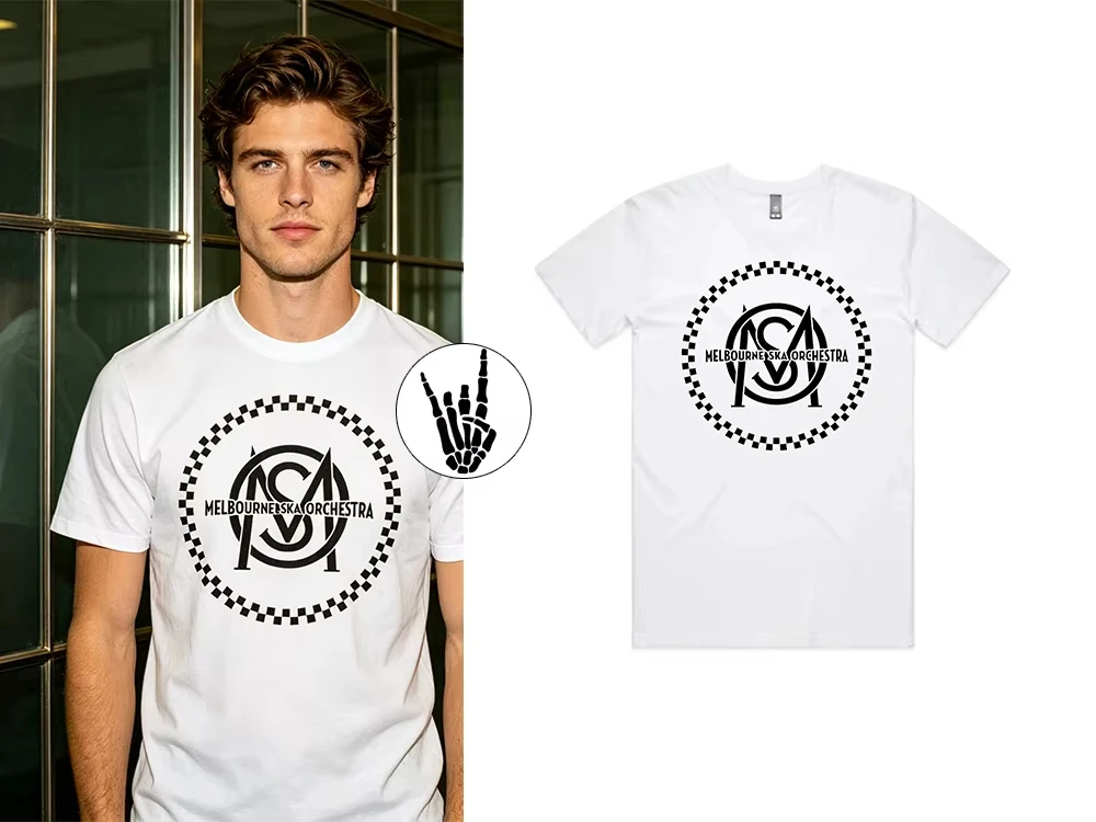 2026 new Circular border, woven single-letter logo, horizontal decorative text graphic, men's and women's casual T-shirt