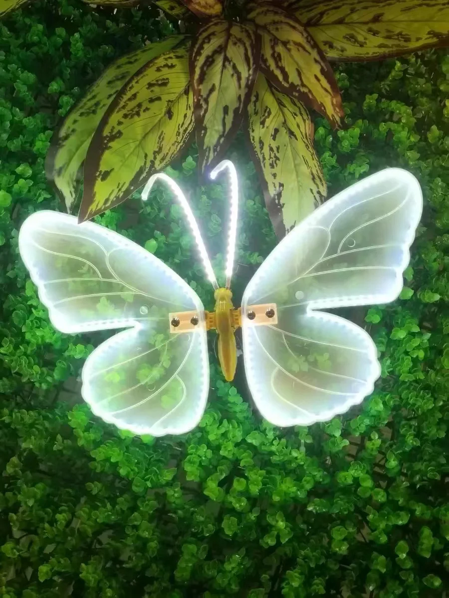 2 pieces of LED outdoor simulation dynamic static butterfly lights holiday party decorations