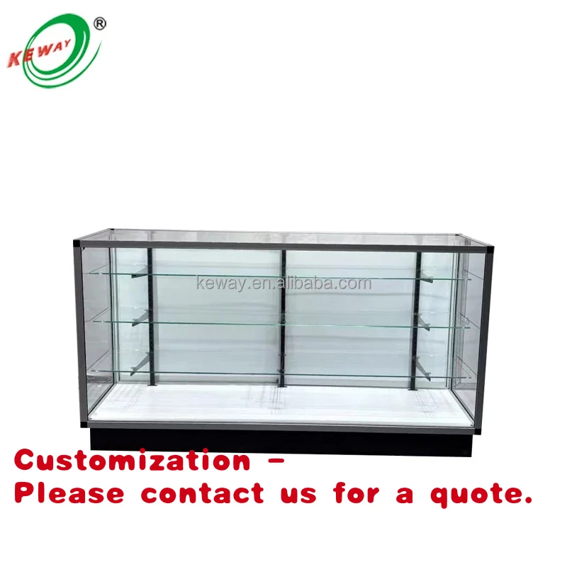 

Customize.KEWAY Custom Sliding Glass Door Showcase Aluminum Frame Glass Showcase Glass Showcase Cabinet With Lock
