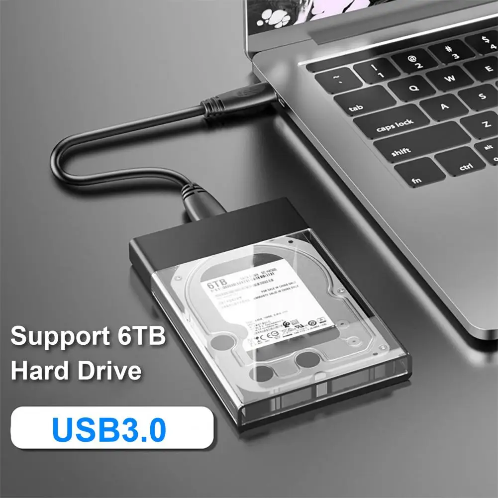 

Hard Disk Case Multifunctional High-speed Transmission Driver-free 2.5 Inch SATA 2 in 1 External SSD Case for Laptop