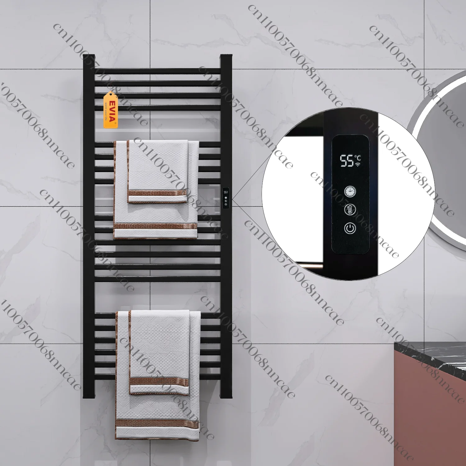 

Tuya Wifi Smart Electrical Heated Towel Warmer Rack Bath Towel Dryer for Bathroom