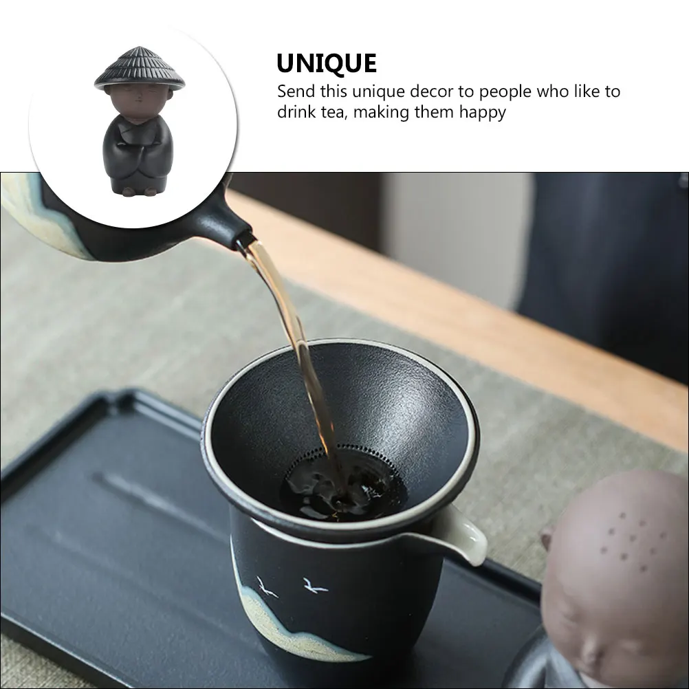 

1Pcs Tea Pet Adornment Unique Zen Style Decor for Home and Photography Tea Pet Adorn Mini Monk Decor