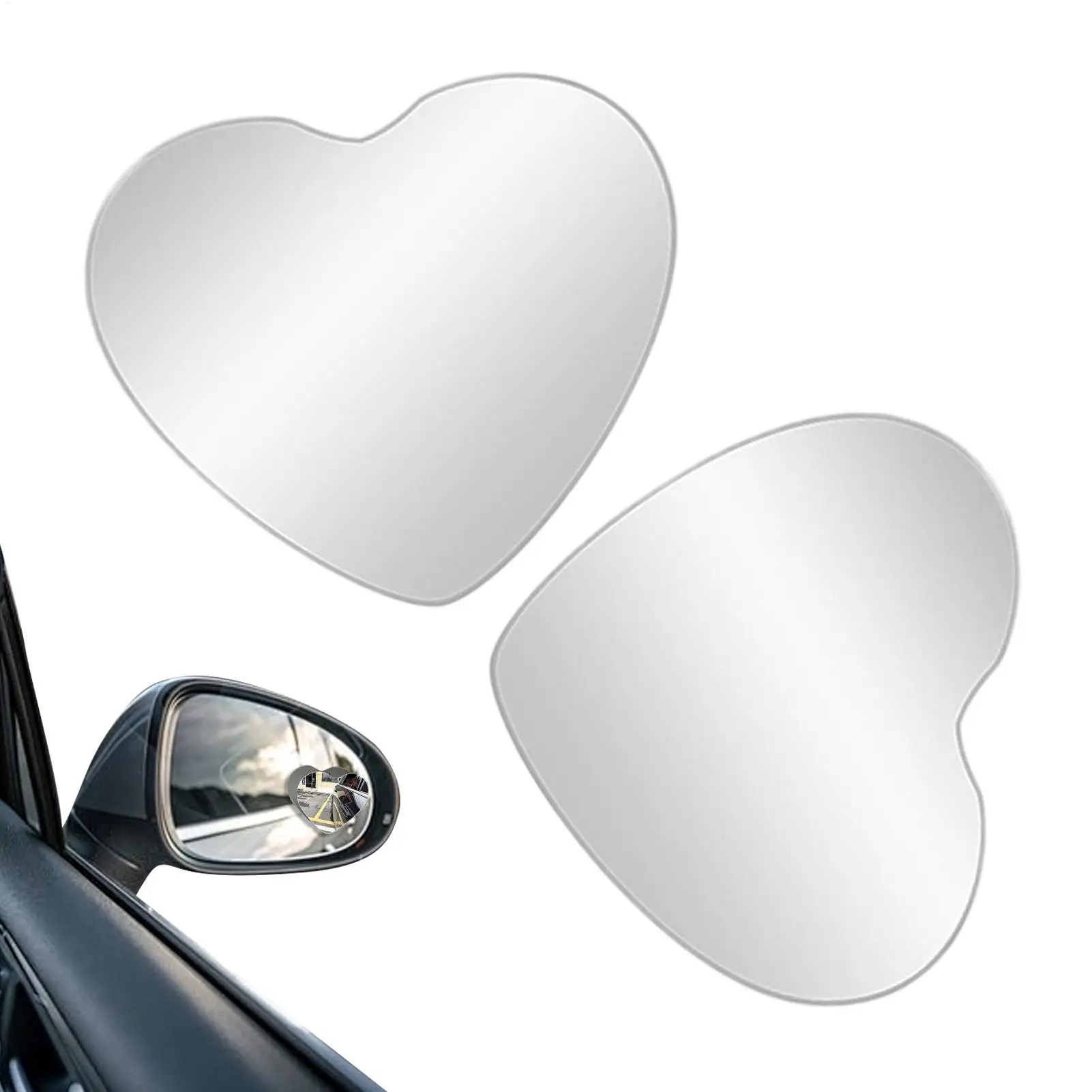 

Car Heart Shaped Blind Spot Mirrors 2 Pc Convex Rearview Stick on Accessories for Enhanced Safety Truck Auxiliary Safety Parking
