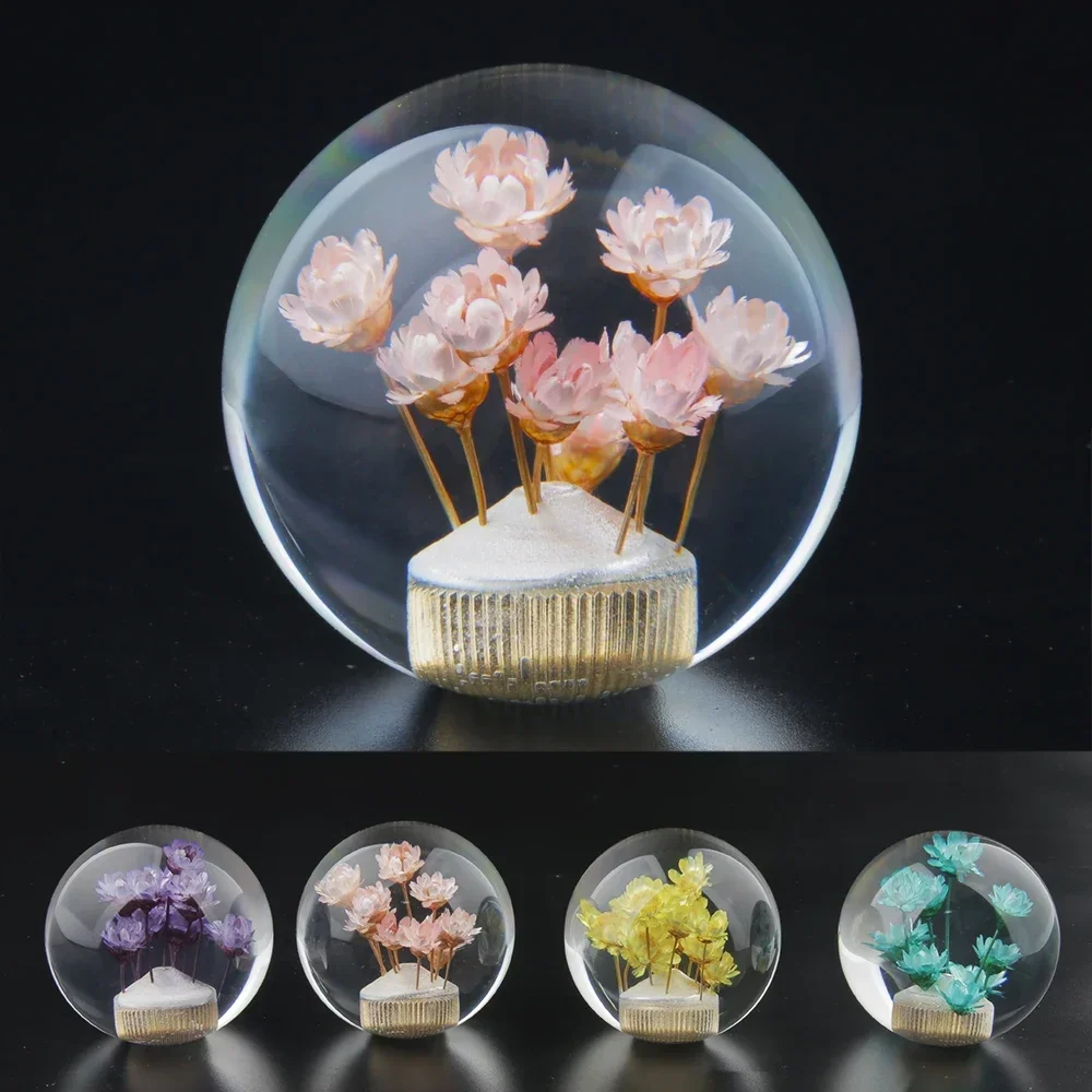 Car Manual Shifter Head Shift Knob Stick Crystal Transparent Flower Gear Shift Knob