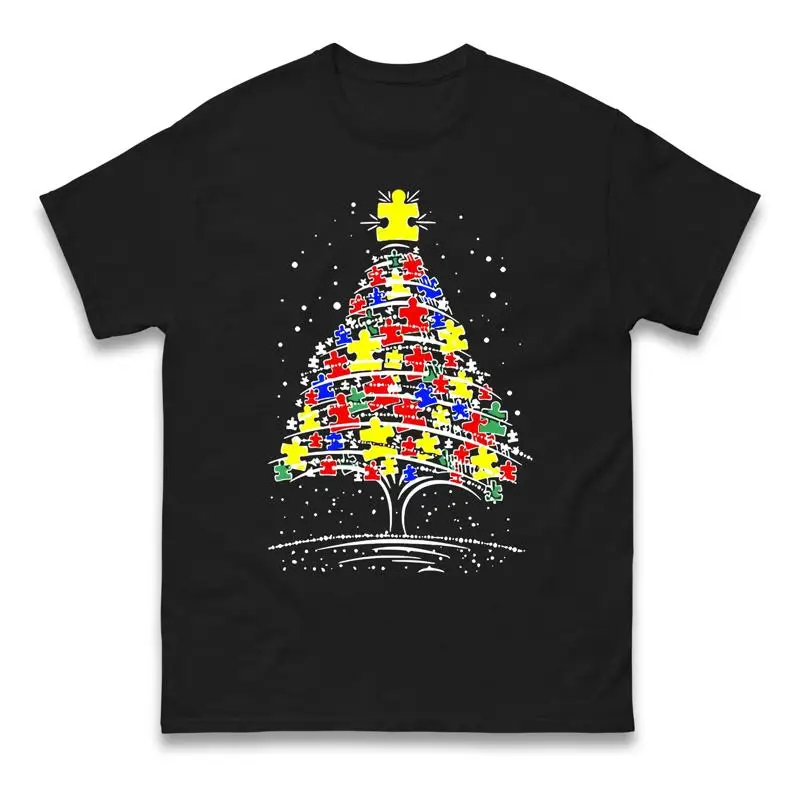 

Christmas Tree Design Autism Awareness T Shirt Support Top