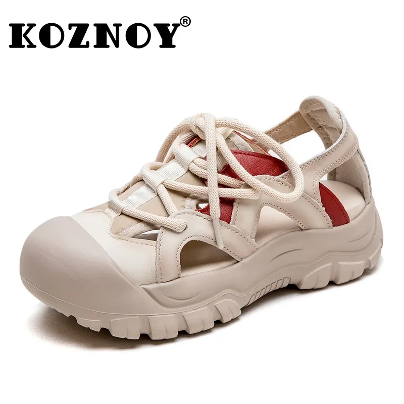 

Женские сандалии из натуральной кожи, 3,5 см, без застежки