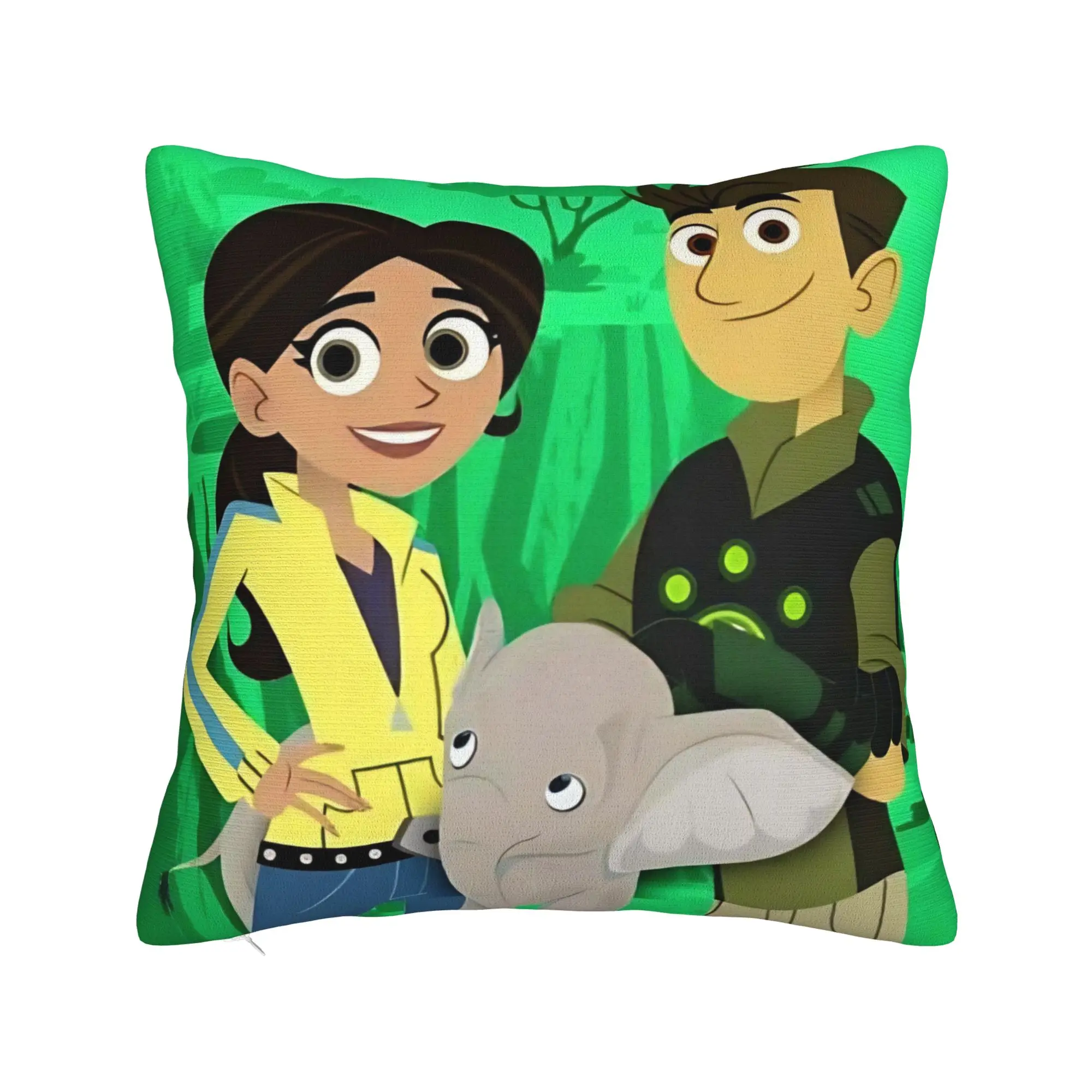 Decorative Pillow Cover Wild Kratts Cartoon Merchandise Car  Throw Pillow Case Cover Square Multi-Size