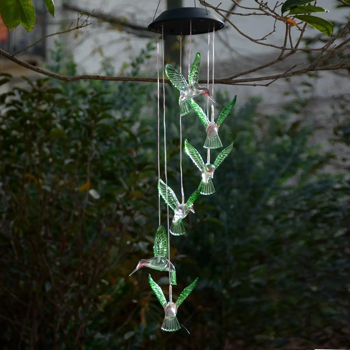 Solar Power Kolibri Windspiele Pendelleuchten Solar wiederaufladbare Laternen Outdoor Garten Hof wasserdichte dekorative Lampe – Detail 6