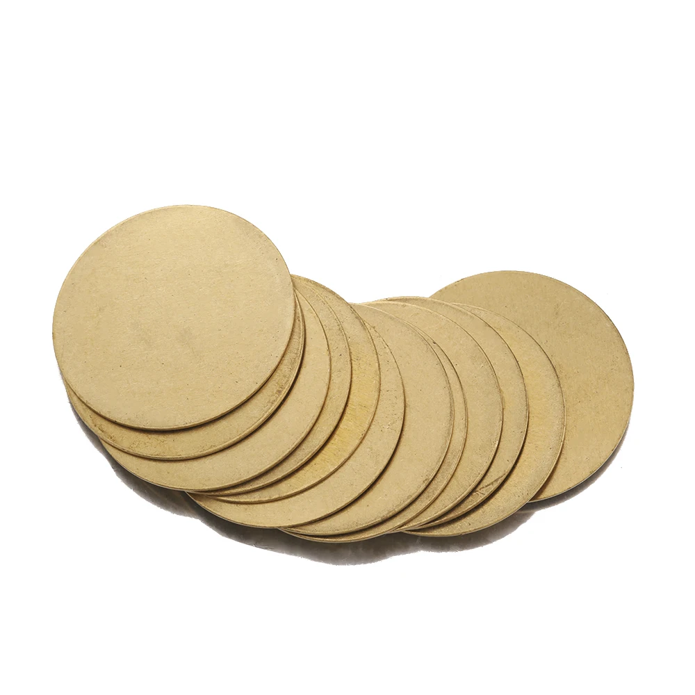 10pcs Raw Brass Round Disc Blank Stamping Without Hole Circle Tags Charms For Diy Jewelry Necklace Pendant Making Finding