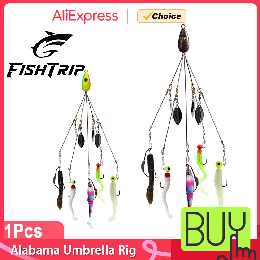 Isca de Pesca FishTrip Alabama Umbrella Rig para Pesca de Arrasto