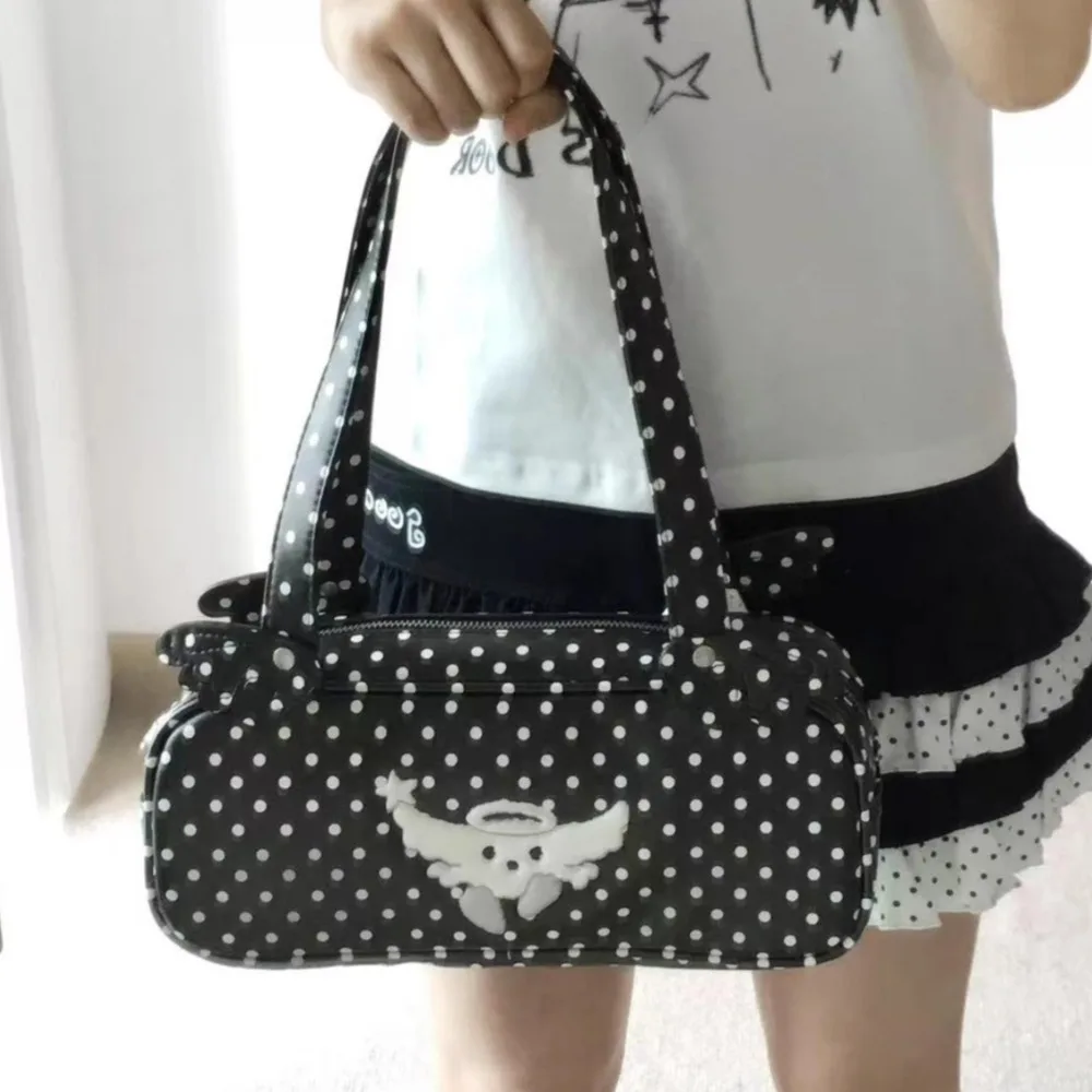 

Wave Point Cute Wings Bag Underarm Shoulder Sac Femme New Japanese Bolsos De Mujer Versatile Bolso Hand Bags for Woman