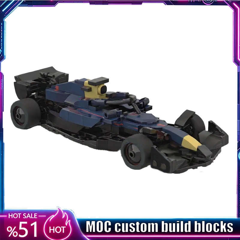 

NEW 293 PCS Open Wheel Racing Vehicle Model Custom Puzzle Diy Assembly Building Blocks Sports Vehicle Creative Toy Popular Gifts