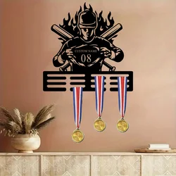 Custom Personalized Baseball Player Medal Display Hanger, Art Decor Style Metal Wall Sculpture, Custom Name Medal Holder