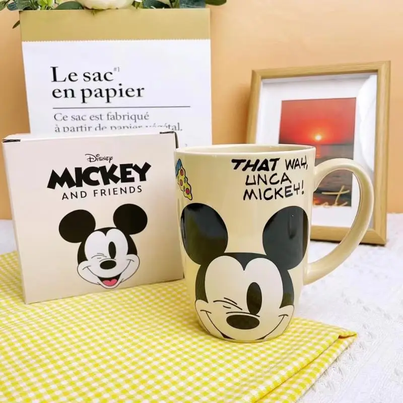 Kawaii Disney Anime Hobby Mickey Mouse Lotso Pooh Bear Porcelain Mug Office Drinking Cup Coffee Mug Gift for Girlfriend