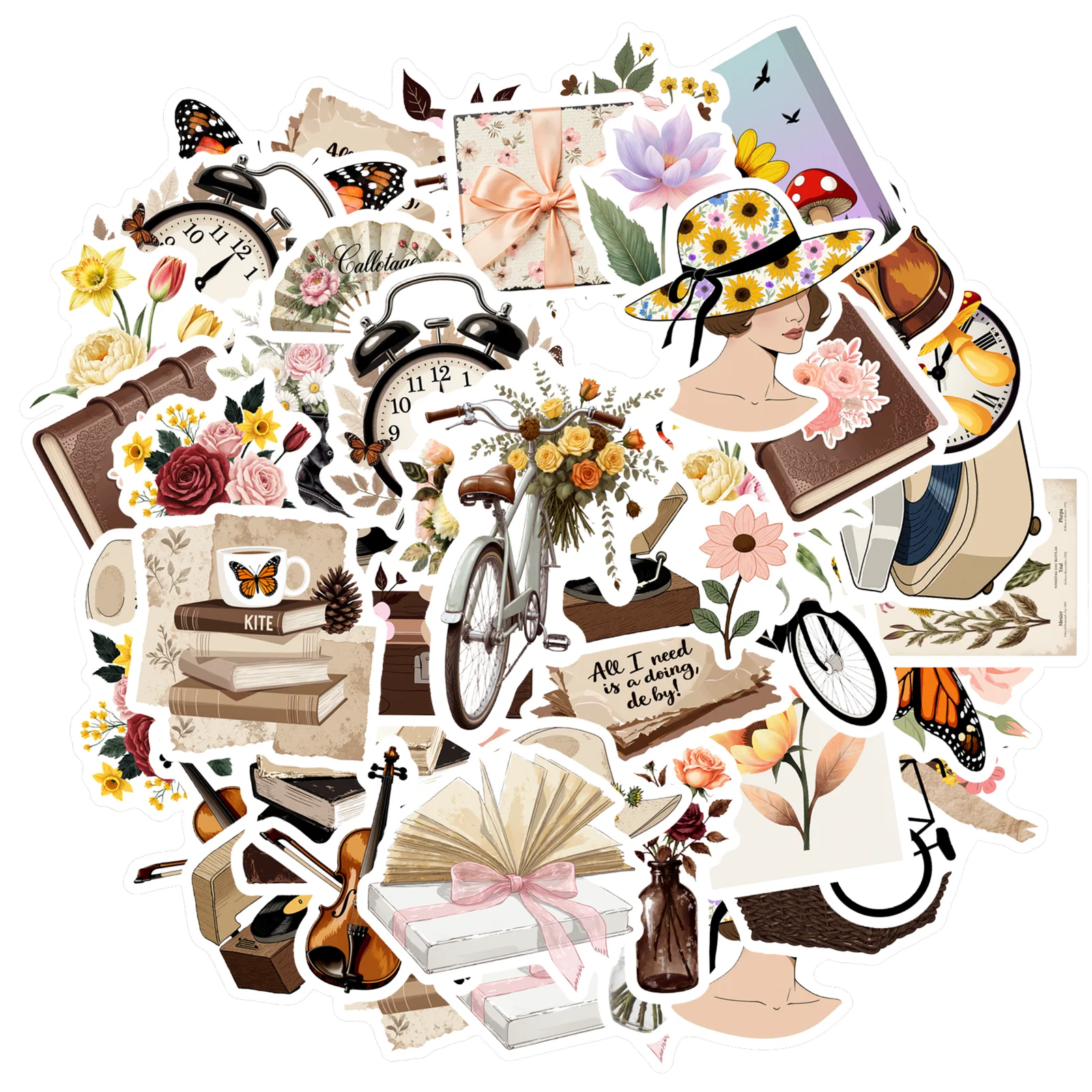

35 шт., элегантные наклейки с цветами, милые винтажные наклейки «сделай сам», канцелярские наклейки для ноутбука, багажа, скрапбукинга, дневника, наклейки