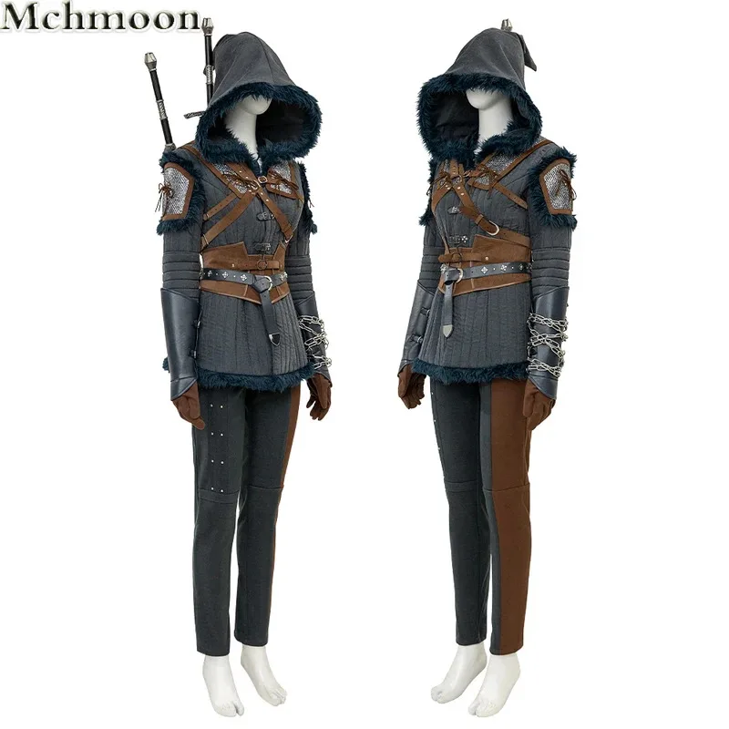 25COSGame Witcher 4 Ciri أزياء تنكرية سيريلا فيونا إلين ريانون الكبار امرأة هالوين فانتازيا موحدة الأحذية مجموعة كاملة