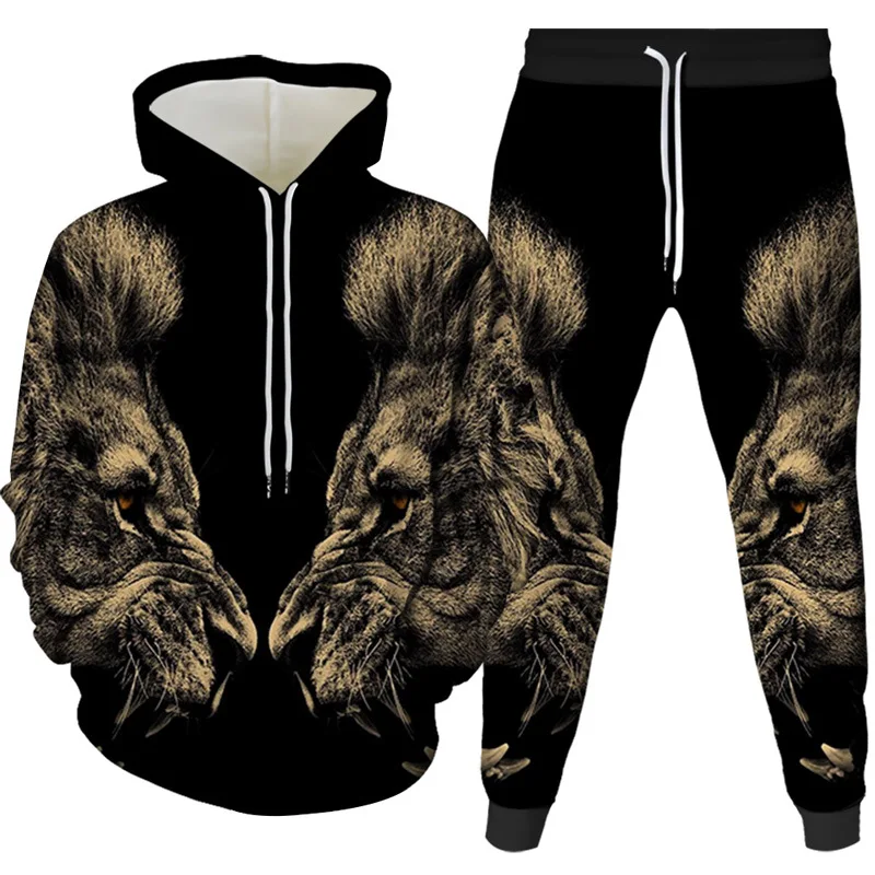 New Style Lion\'s Head 3D Printing Men\'s Fashion Hoodie Spring And Autumn Men\'s Hooded Hoodie Casual Comfortable Loose Suits