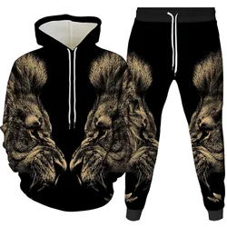 New Style Lion's Head 3D Printing Men's Fashion Hoodie Spring And Autumn Men's Hooded Hoodie Casual Comfortable Loose Suits