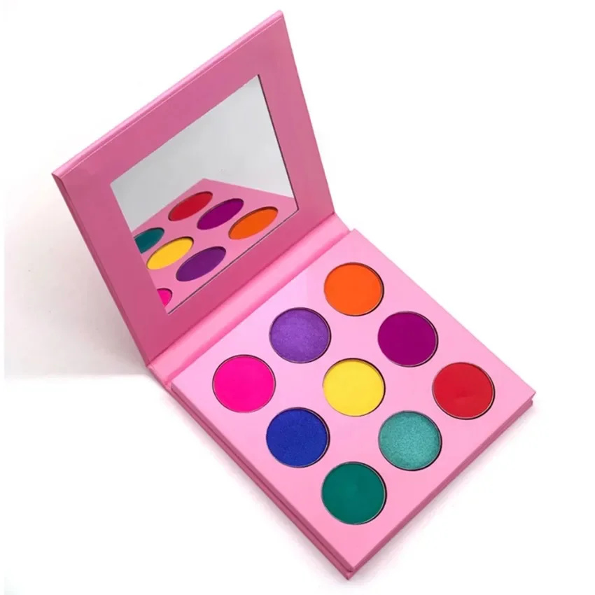 Private Label 9-color DIY Eyeshadow Palette High Pgimented Matte Glitter Shimmer Shiny Smooth Charming Eyes Makeup Bulk