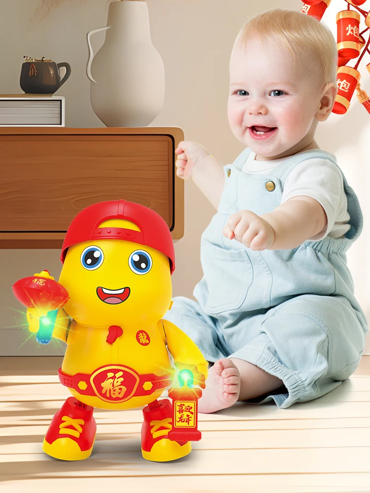 Astronaut Electric Dance Little Yellow Duck Baby Toy Newborn Baby Practice Head up Training Baby 6-18 Months