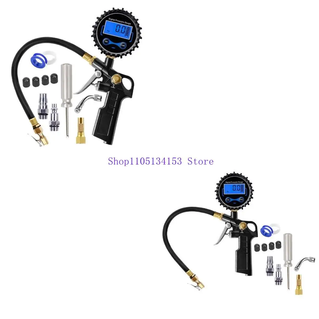 

hg89 Auto Tire Inflator Digital Pressure Gauge 0-200PSI Air Chuck for Motorcycle